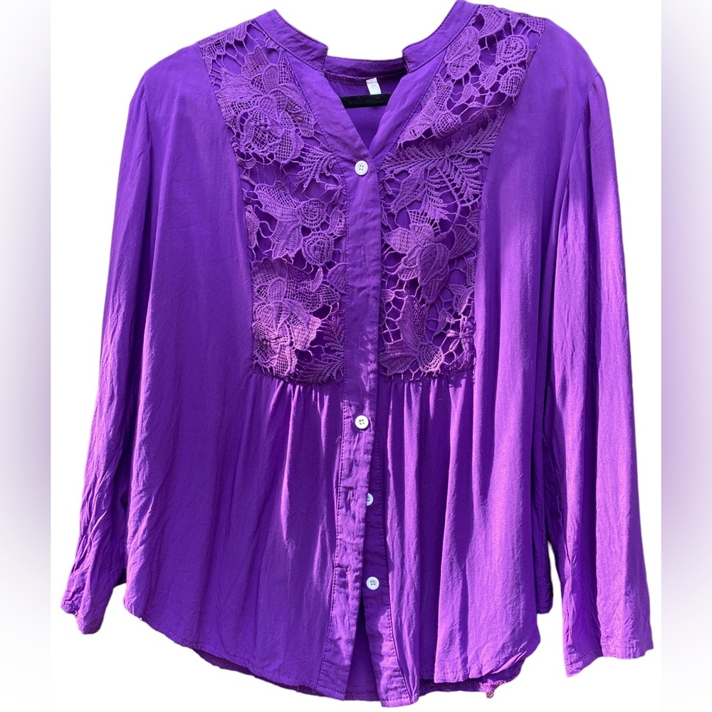 Bohemian style Blouse in purple . New XXL